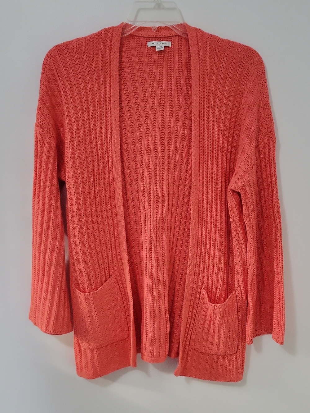 American Eagle Outfitters Coral Open-Front Knit Cardigan, Size Small